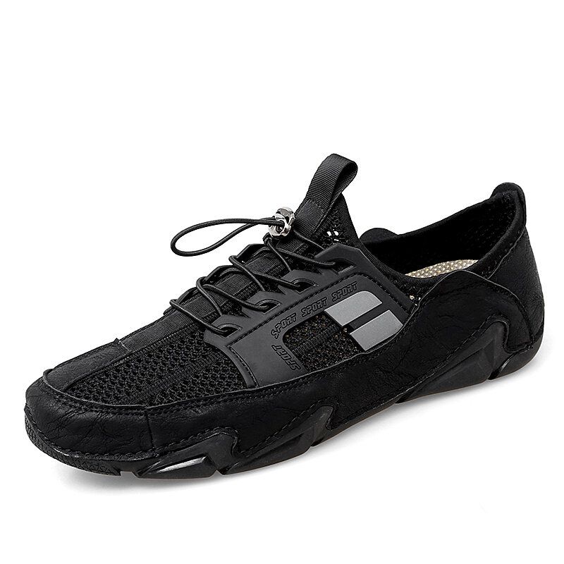 Zapatos Casuales Cómodos Suaves Y Transpirables Con Empalme De Malla Para Hombres