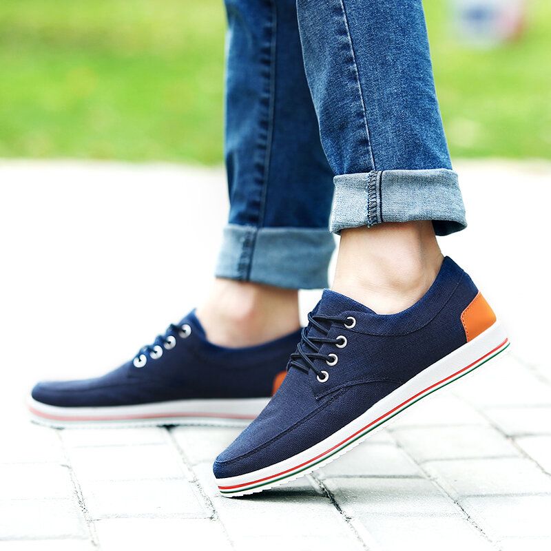 Zapatos Casuales Con Cordones Cómodos Y Cómodos De Lino Para Hombre