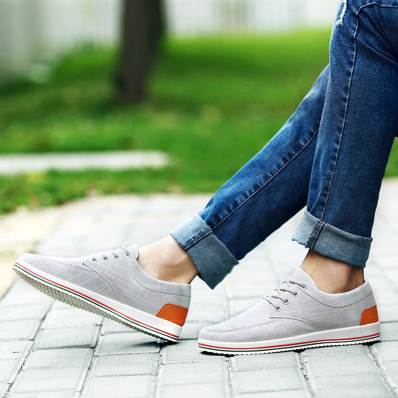 Zapatos Casuales Con Cordones Cómodos Y Cómodos De Lino Para Hombre