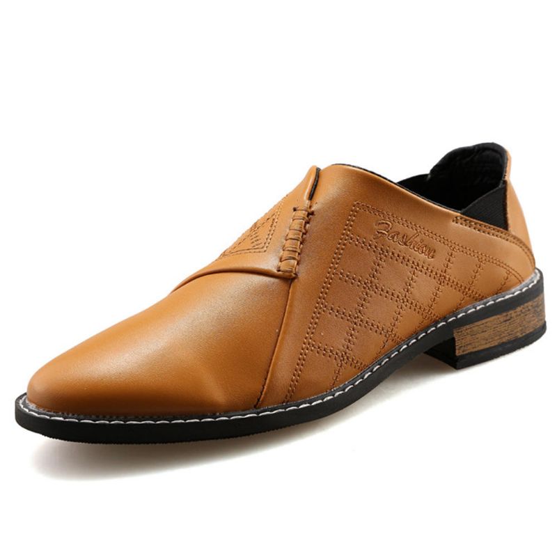 Zapatos Casuales De Cuero Con Punta Puntiaguda Para Hombre Casual Business