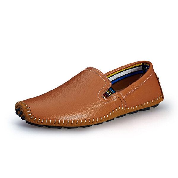 Zapatos Casuales De Cuero Para Conducción Al Aire Libre Para Hombre Mocasines Planos