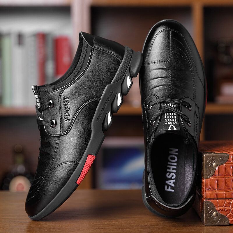 Zapatos Casuales De Negocios Antideslizantes Cómodos De Cuero De Microfibra Suave Para Hombres