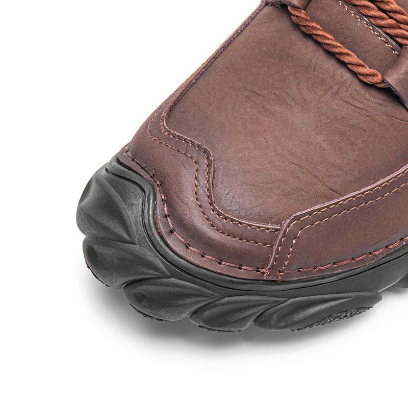 Zapatos Casuales De Negocios Antideslizantes Con Punta De Cuero Genuino Para Hombres