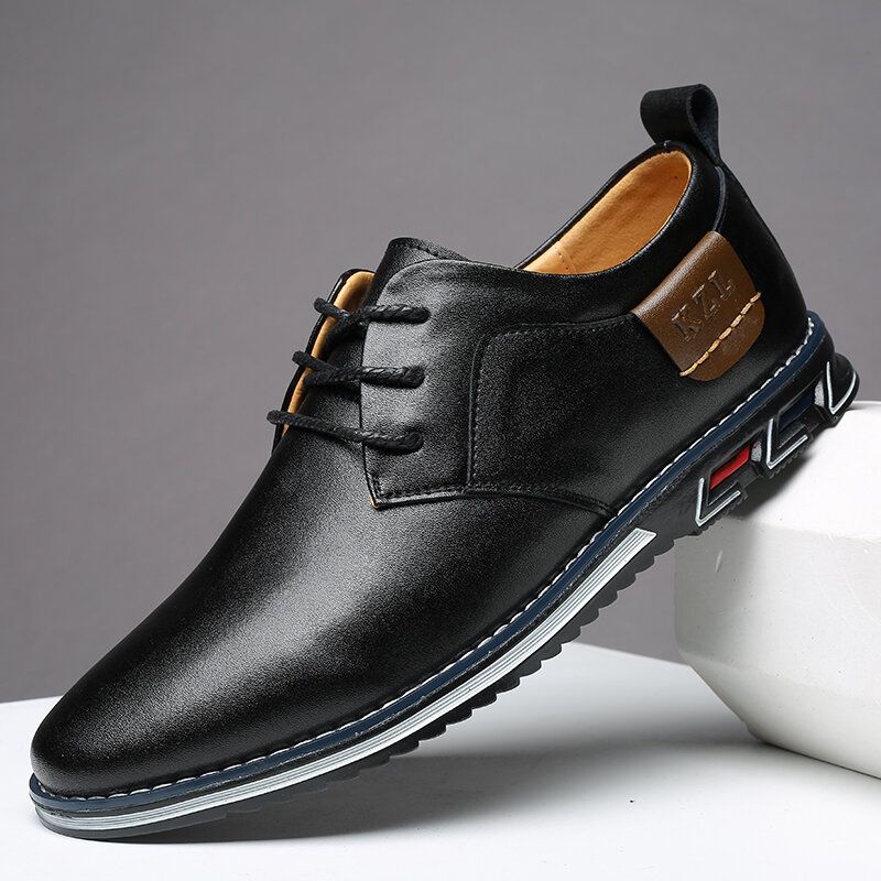 Zapatos Casuales De Negocios Antideslizantes De Cuero De Microfibra Para Hombres