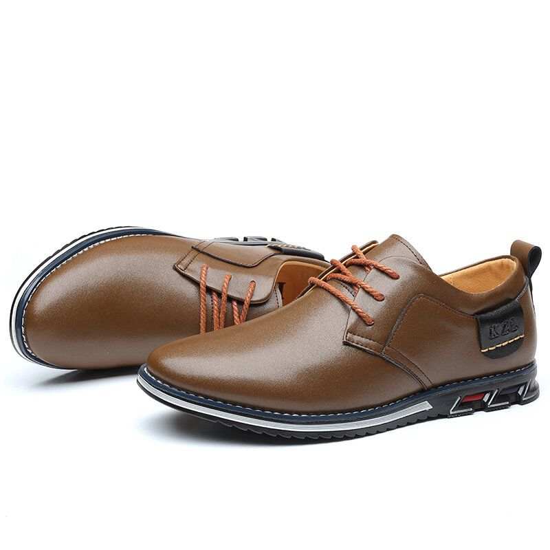 Zapatos Casuales De Negocios Antideslizantes De Cuero De Microfibra Para Hombres