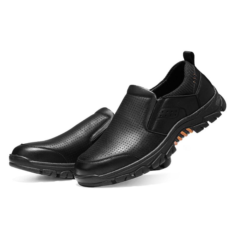 Zapatos Casuales De Negocios Antideslizantes Transpirables De Cuero De Microfibra Huecos Para Hombres