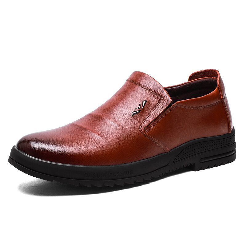 Zapatos Casuales De Negocios Cómodos Y Antideslizantes De Cuero Genuino Para Hombres