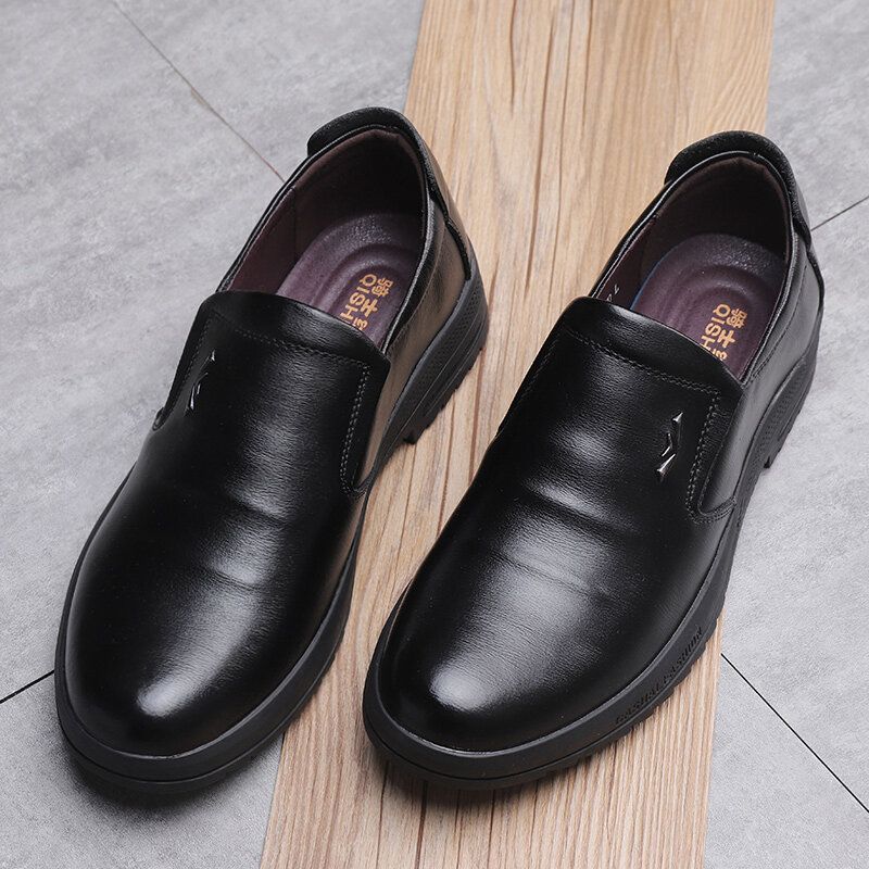 Zapatos Casuales De Negocios Cómodos Y Antideslizantes De Cuero Genuino Para Hombres