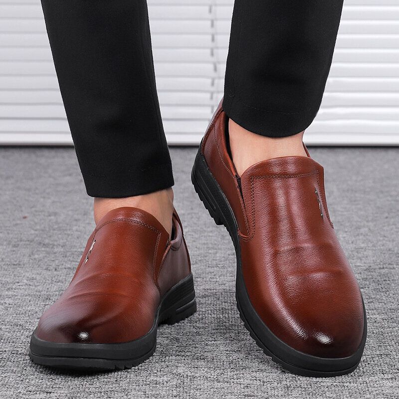 Zapatos Casuales De Negocios Cómodos Y Antideslizantes De Cuero Genuino Para Hombres