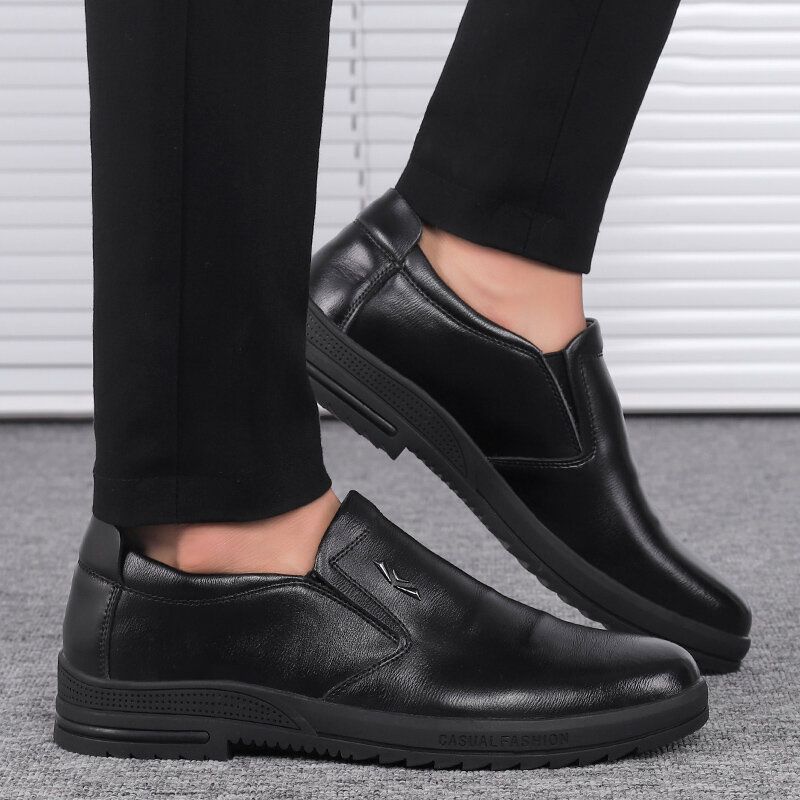 Zapatos Casuales De Negocios Cómodos Y Antideslizantes De Cuero Genuino Para Hombres