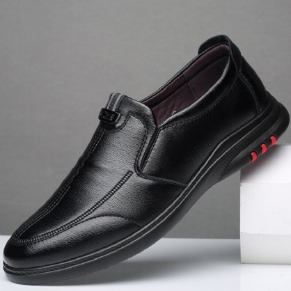 Zapatos Casuales De Negocios Negros Cómodos De Cuero De Microfibra Transpirable Para Hombre