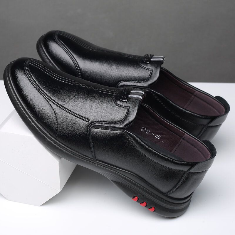 Zapatos Casuales De Negocios Negros Cómodos De Cuero De Microfibra Transpirable Para Hombre