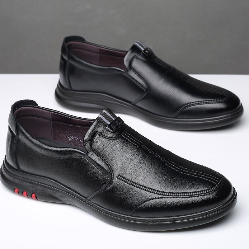 Zapatos Casuales De Negocios Negros Cómodos De Cuero De Microfibra Transpirable Para Hombre