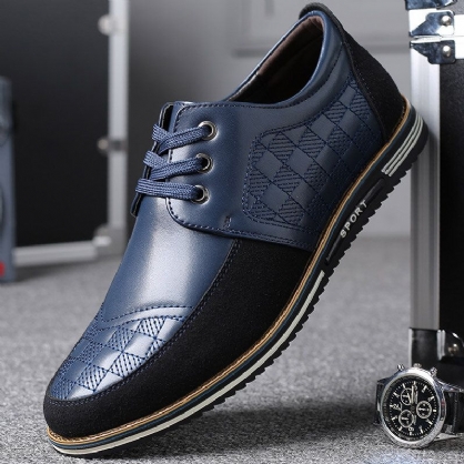 Zapatos Casuales De Negocios Suaves Antideslizantes De Empalme De Cuero De Microfibra Para Hombres