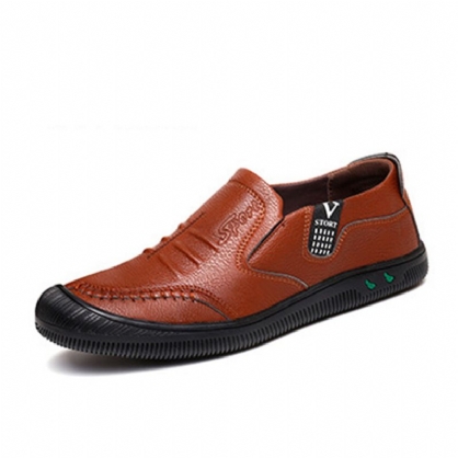 Zapatos Casuales De Negocios De Suela Suave Antideslizante Con Punta Anticolisión De Cuero Pu Para Hombres