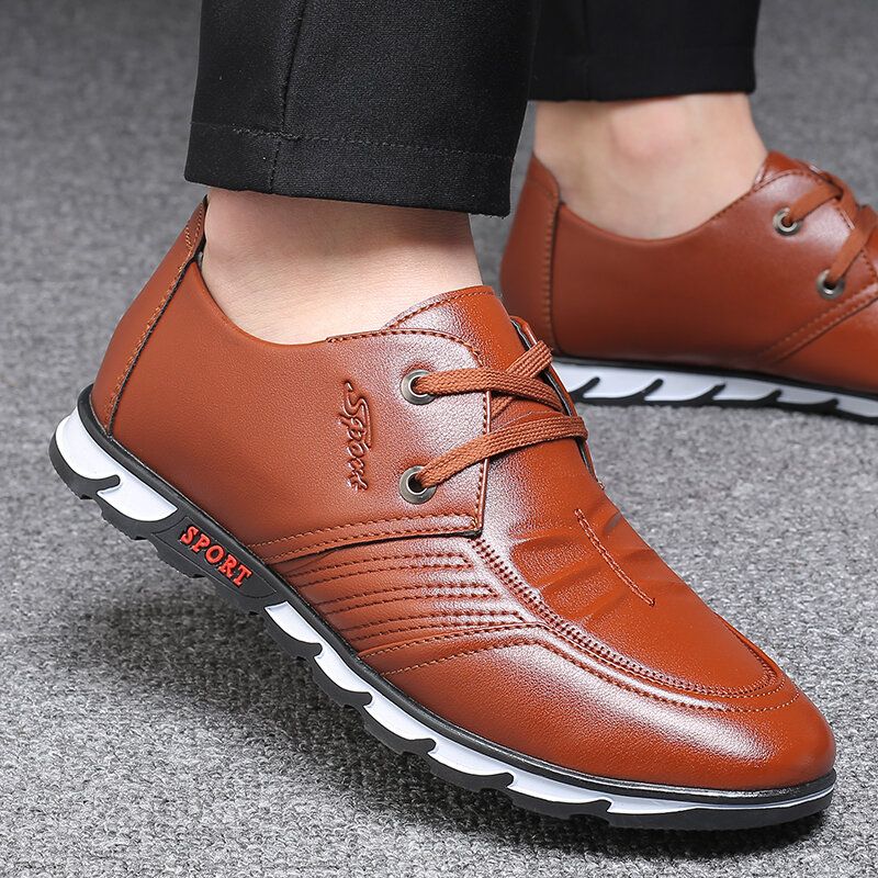 Zapatos Casuales De Negocios Transpirables Antideslizantes De Cuero De Microfibra Suave Cómodos Para Hombres