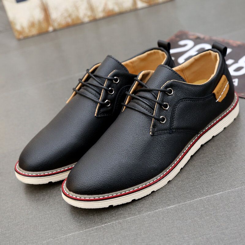 Zapatos Casuales De Negocios Transpirables De Cuero De Microfibra Suave Para Hombres