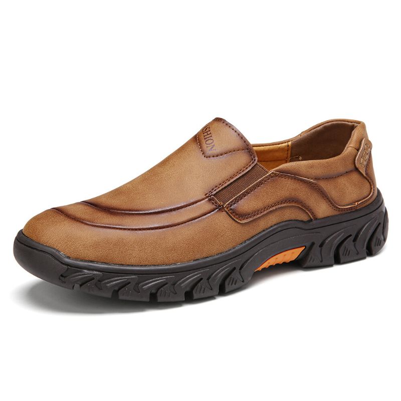 Zapatos Casuales Para Exteriores Cómodos Antideslizantes De Cuero De Microfibra Para Hombres