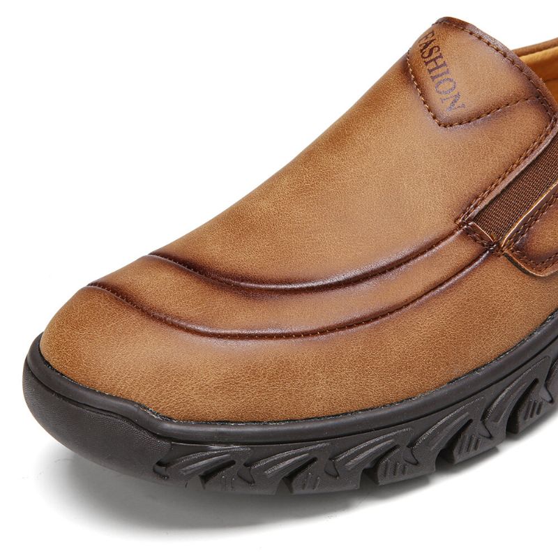 Zapatos Casuales Para Exteriores Cómodos Antideslizantes De Cuero De Microfibra Para Hombres