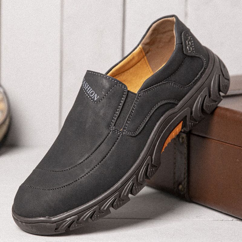 Zapatos Casuales Para Exteriores Cómodos Antideslizantes De Cuero De Microfibra Para Hombres