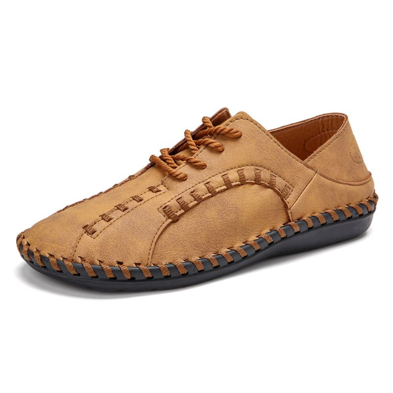 Zapatos Casuales Suaves Y Ligeros Con Costura A Mano Para Hombres