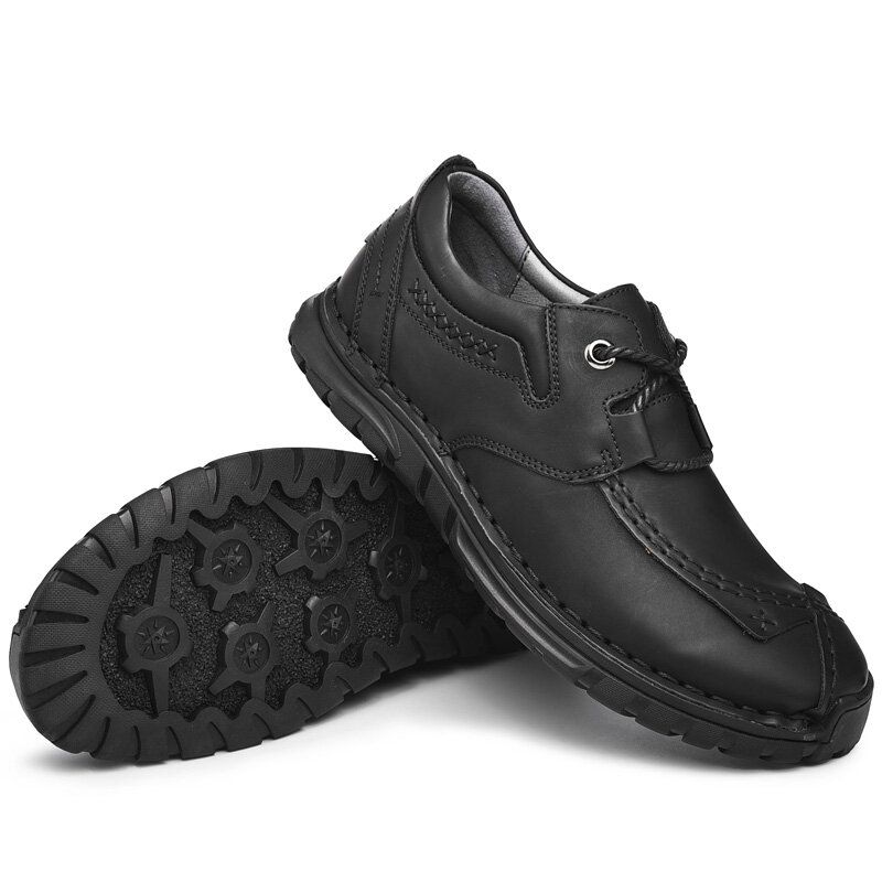 Zapatos Casuales De Suela Suave Antideslizante De Cuero De Vaca De Cosido A Mano Retro Para Hombres