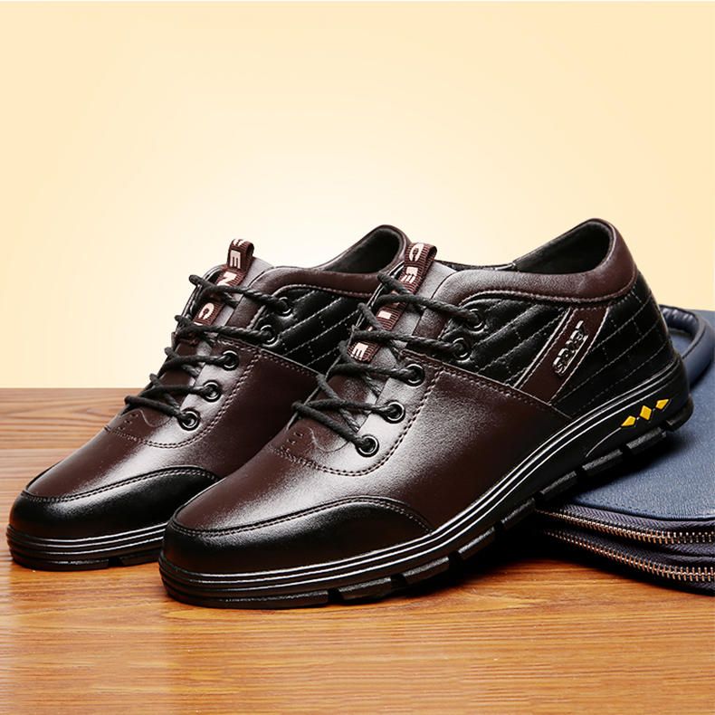 Zapatos Con Cordones Cómodos De Color Puro Para Hombres