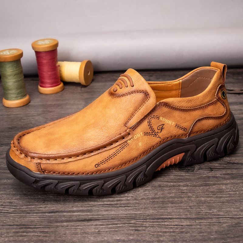 Zapatos De Cuero Antideslizantes Casuales De Negocios Al Aire Libre Para Hombres