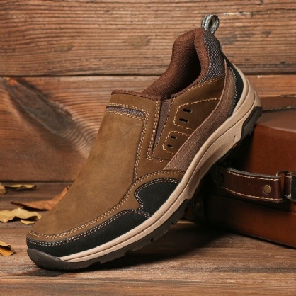 Zapatos De Cuero Casuales Antideslizantes Cómodos Para Hombres Al Aire Libre