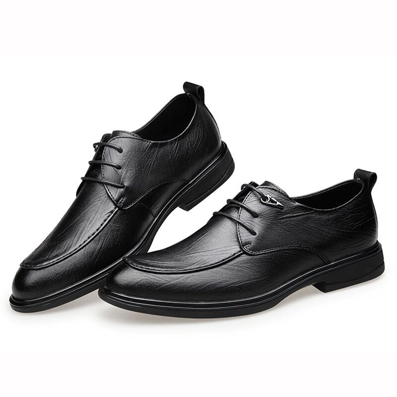 Zapatos De Cuero Casuales De Negocios Con Cordones Cómodos De Piel De Vaca Suave Para Hombres