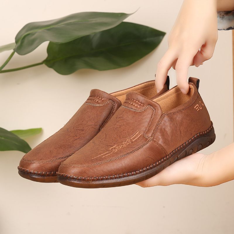 Zapatos De Cuero De Negocios Casuales Ligeros Suaves Y Antideslizantes Para Hombres