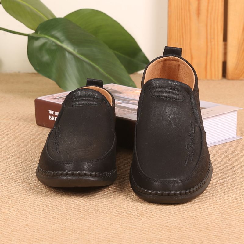 Zapatos De Cuero De Negocios Casuales Ligeros Suaves Y Antideslizantes Para Hombres