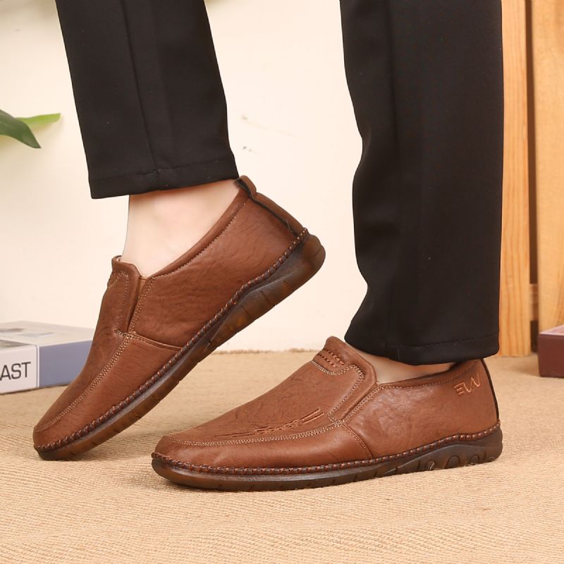 Zapatos De Cuero De Negocios Casuales Ligeros Suaves Y Antideslizantes Para Hombres