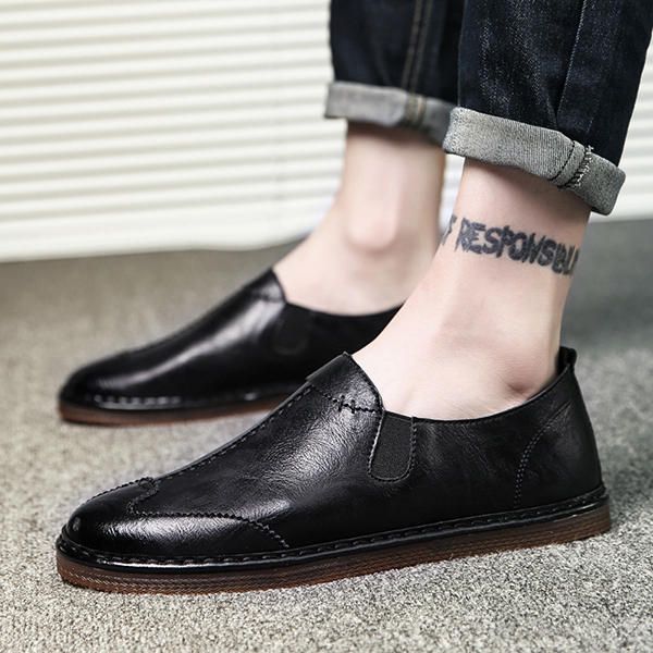 Zapatos Hombre Casual Mocasines De Cuero Genuino Suave