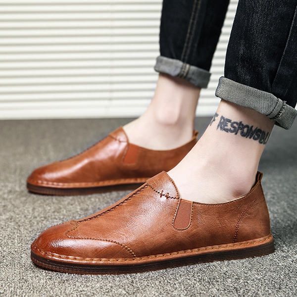 Zapatos Hombre Casual Mocasines De Cuero Genuino Suave