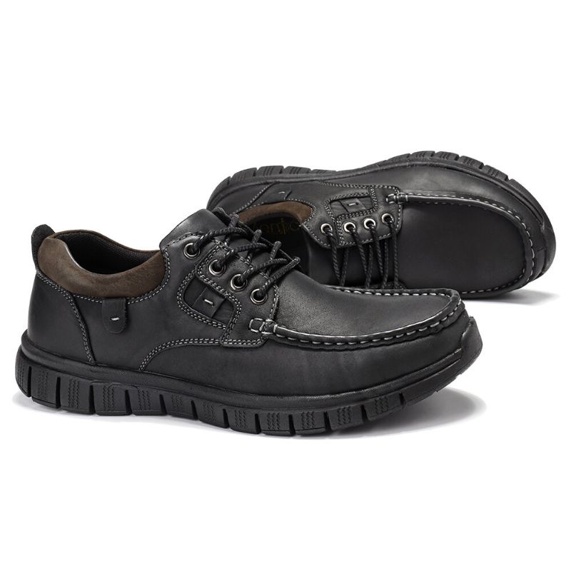 Zapatos Náuticos Casuales De Suela Suave Antideslizante De Cuero De Microfibra Para Hombre