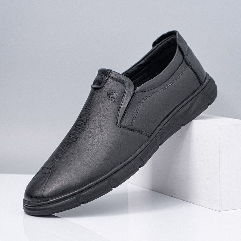 Zapatos De Negocios Casuales Antideslizantes Transpirables De Cuero Genuino Para Hombres