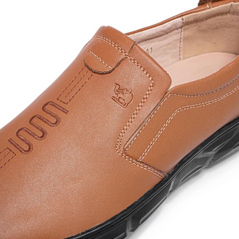 Zapatos De Negocios Casuales Antideslizantes Transpirables De Cuero Genuino Para Hombres