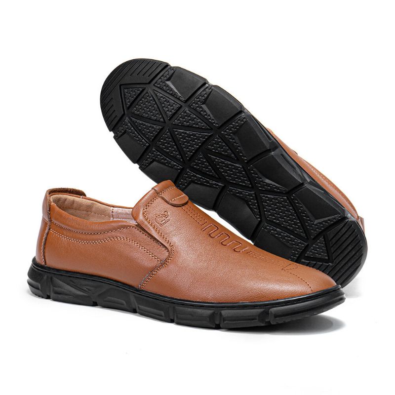 Zapatos De Negocios Casuales Antideslizantes Transpirables De Cuero Genuino Para Hombres