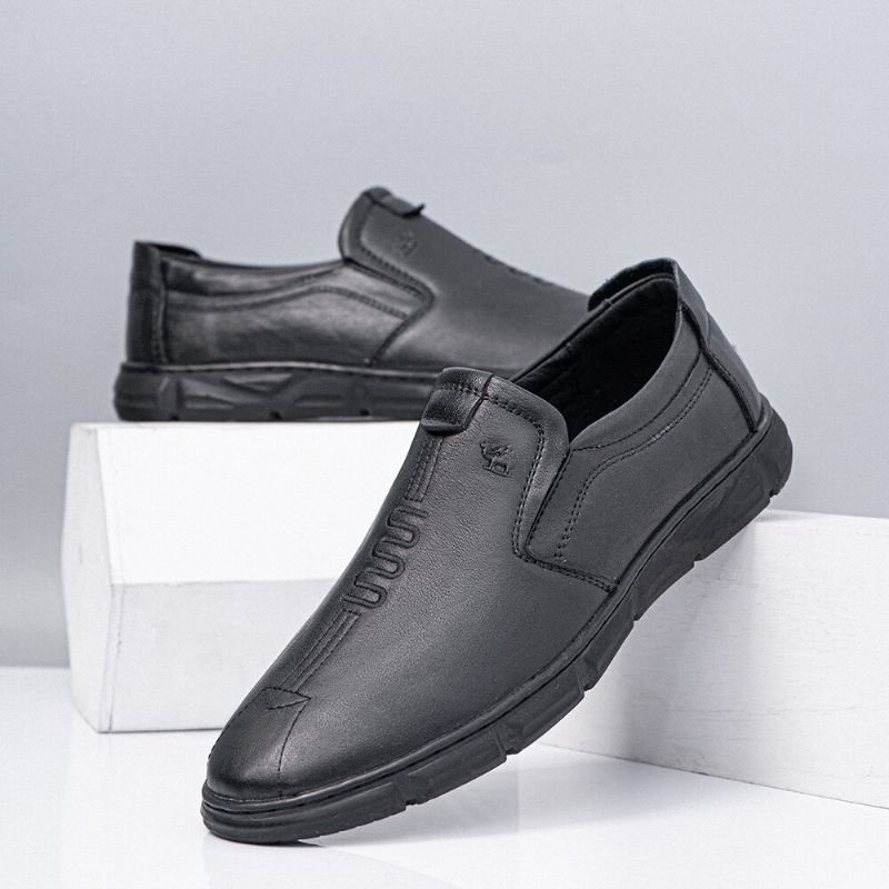 Zapatos De Negocios Casuales Antideslizantes Transpirables De Cuero Genuino Para Hombres