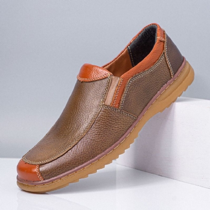 Zapatos De Negocios Casuales Antideslizantes Transpirables De Cuero Genuino Para Hombres