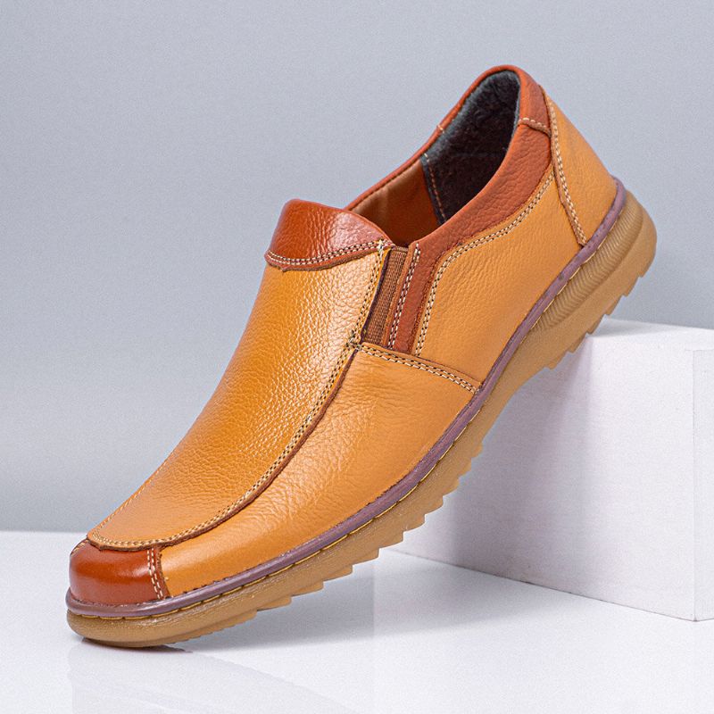 Zapatos De Negocios Casuales Antideslizantes Transpirables De Cuero Genuino Para Hombres