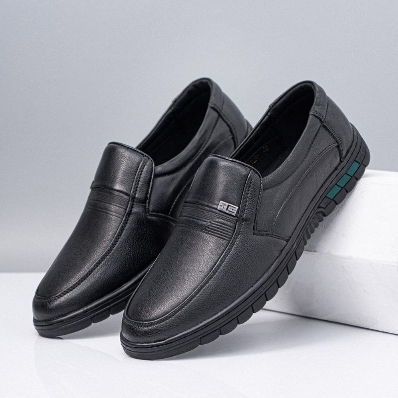 Zapatos De Negocios Casuales Antideslizantes Transpirables De Cuero Genuino Para Hombres