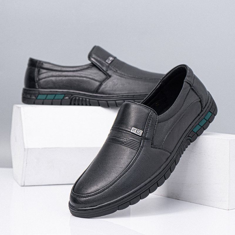 Zapatos De Negocios Casuales Antideslizantes Transpirables De Cuero Genuino Para Hombres