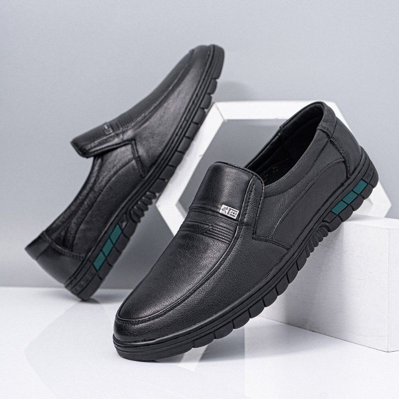 Zapatos De Negocios Casuales Antideslizantes Transpirables De Cuero Genuino Para Hombres