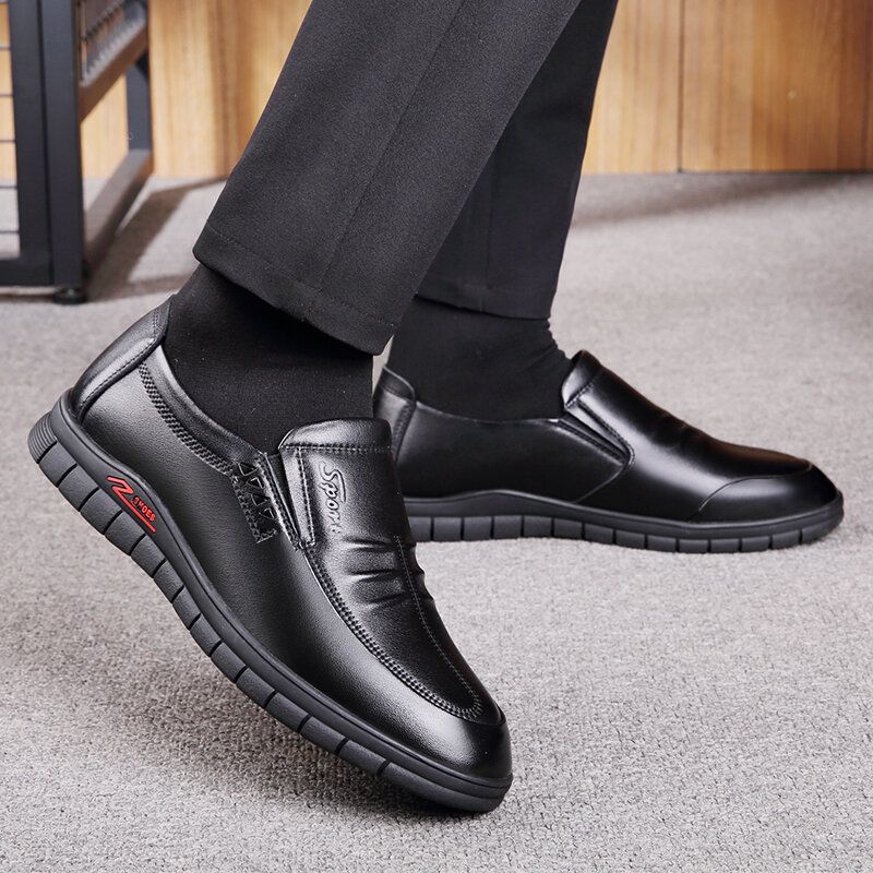 Zapatos De Negocios Casuales Antideslizantes Transpirables De Cuero De Microfibra Para Hombres