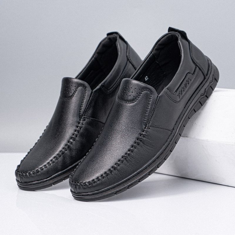 Zapatos De Negocios Casuales Clásicos Antideslizantes Transpirables De Cuero Genuino Para Hombres