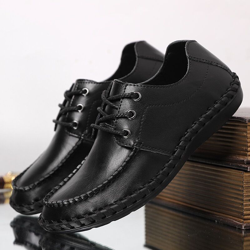 Zapatos De Negocios Casuales Cómodos Transpirables De Cuero Genuino Para Hombres