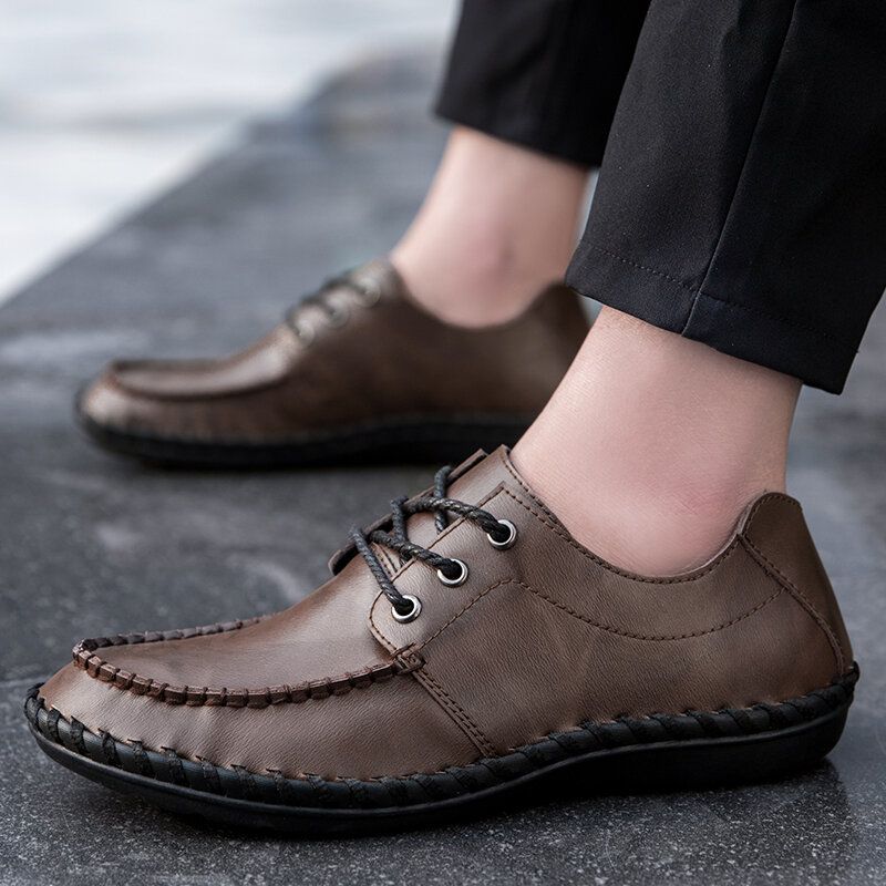 Zapatos De Negocios Casuales Cómodos Transpirables De Cuero Genuino Para Hombres