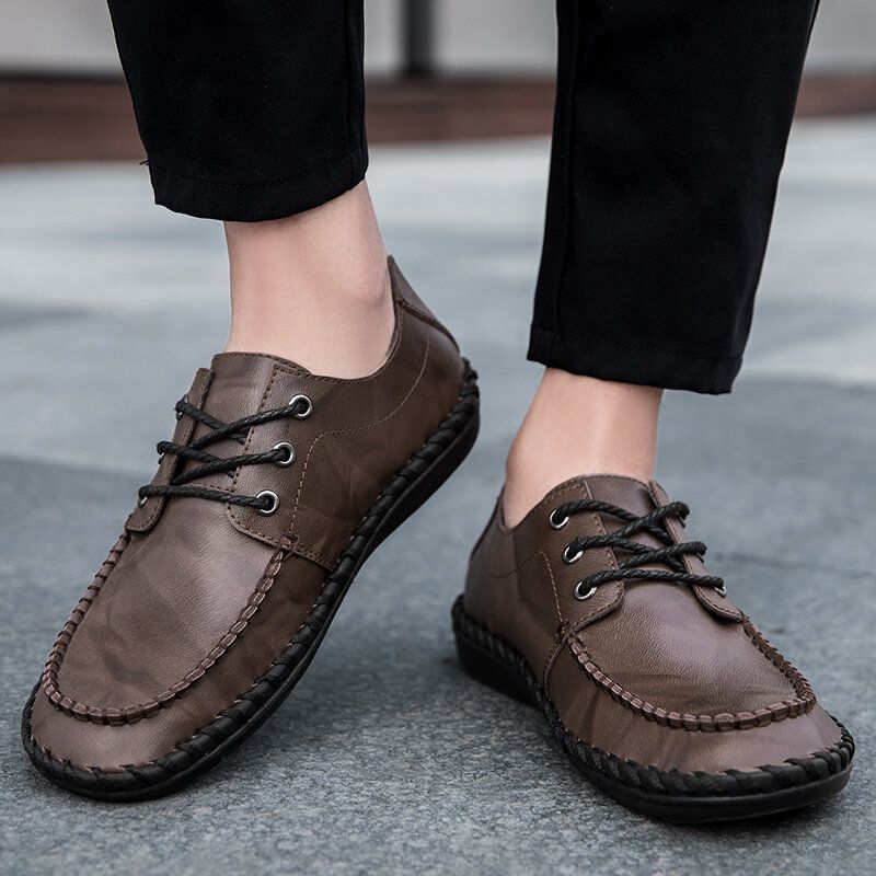 Zapatos De Negocios Casuales Cómodos Transpirables De Cuero Genuino Para Hombres